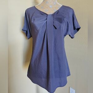 Loft Gray Bow Blouse Small